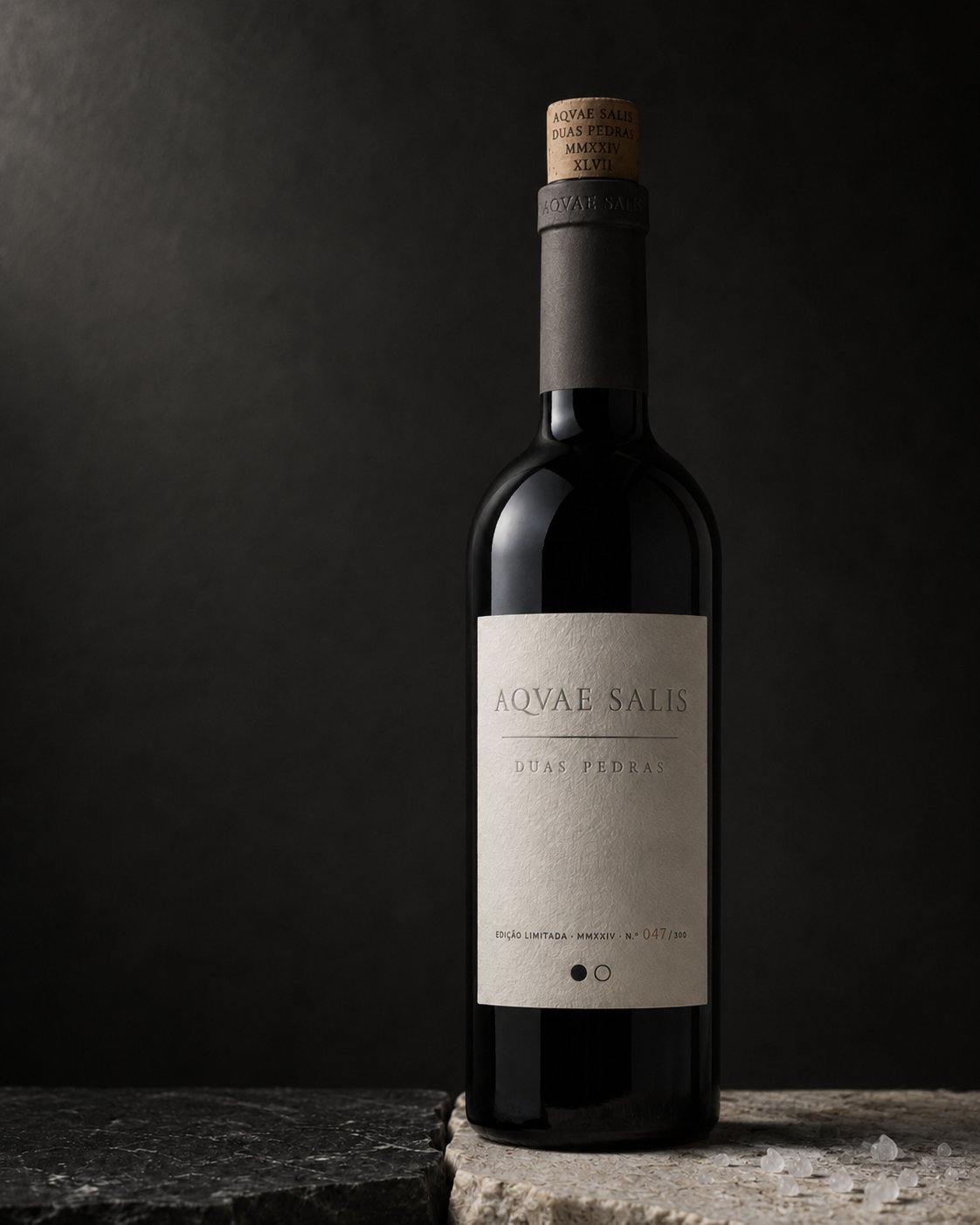 Garrafa Duas Pedras · vinho Aquae Salis · edição MMXXIV